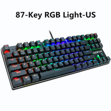 Load image into Gallery viewer, Gaming Mechanical keyboard usb wired Backlit Anti-ghosting 87 key RGB Russian Blue Red Switch keyboard for computer gamer laptop
