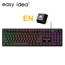 Load image into Gallery viewer, Wired Gaming Keyboard Backlit Keyboards USB 104 Keycaps Russian Keyboard Waterproof Computer Game Keyboards

