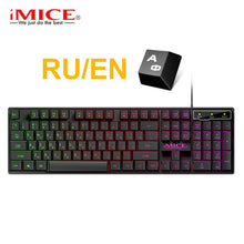 Load image into Gallery viewer, Gaming Keyboard Russian Keyboard 104 Keycaps Wired RGB Backlit Keyboard Computer Gamer Keyboard Ergonomic For Laptop DOTA
