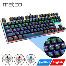 Load image into Gallery viewer, Gaming Mechanical Keyboard 87/104 Keys Russian/English USB Wired LED Backlit Game Keyboards Blue/Red Switch for computer gamer
