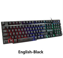 Load image into Gallery viewer, Wired Gaming Keyboard Imitation Mechanical keyboard 104 keycaps RGB Backlit Keyboards Russian keypad Ergonomic Computer Keyboard
