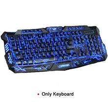 Load image into Gallery viewer, Tri-color  USB Wired LED Backlit  Laptop Computer Gamer Keyboard Mouse Combo Optical Pro 7 Buttons 5500 DPI Gaming Mouse
