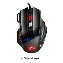 Load image into Gallery viewer, Tri-color  USB Wired LED Backlit  Laptop Computer Gamer Keyboard Mouse Combo Optical Pro 7 Buttons 5500 DPI Gaming Mouse
