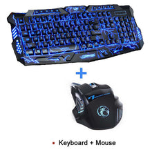 Load image into Gallery viewer, Tri-color  USB Wired LED Backlit  Laptop Computer Gamer Keyboard Mouse Combo Optical Pro 7 Buttons 5500 DPI Gaming Mouse
