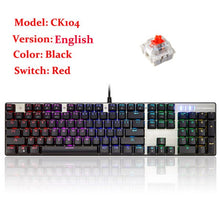 Load image into Gallery viewer, MOTOSPEED CK104 RGB Backlight Russian English Mechanical Keyboard Anti-Ghosting Gaming keyboard For Teclado Game Computer TV BOX
