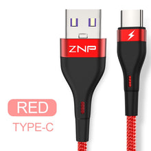 Load image into Gallery viewer, ZNP USB Type C Cable For Samsung S10 S9 S8 A50 Xiaomi Redmi Note 7 Fast Charging USB-C Charger Mobile Phone USBC Type-C Cable
