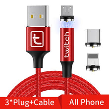 Load image into Gallery viewer, Cable Micro USB magnético de 1M 2M para iPhone Samsung Android Cable de carga rápida USB tipo C Cable de cargador magnético
