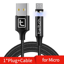 Load image into Gallery viewer, Cable Micro USB magnético de 1M 2M para iPhone Samsung Android Cable de carga rápida USB tipo C Cable de cargador magnético
