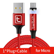 Load image into Gallery viewer, Cable Micro USB magnético de 1M 2M para iPhone Samsung Android Cable de carga rápida USB tipo C Cable de cargador magnético
