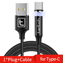Load image into Gallery viewer, Cable Micro USB magnético de 1M 2M para iPhone Samsung Android Cable de carga rápida USB tipo C Cable de cargador magnético
