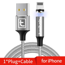 Load image into Gallery viewer, Cable Micro USB magnético de 1M 2M para iPhone Samsung Android Cable de carga rápida USB tipo C Cable de cargador magnético

