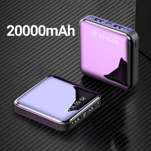 Load image into Gallery viewer, Power Bank 20000mAh Portable Charging Poverbank Mobile Phone LED Mirror Back Power Bank External Battery Pack Powerbank
