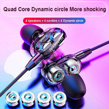 Load image into Gallery viewer, Hevaral Dual Driver Earphone Wired Headset 3.5mm Volume Control With Microphone Hifi Stereo Music Earbuds Comfortable To Wear
