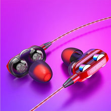 Load image into Gallery viewer, Hevaral Dual Driver Earphone Wired Headset 3.5mm Volume Control With Microphone Hifi Stereo Music Earbuds Comfortable To Wear
