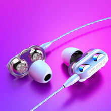 Load image into Gallery viewer, Hevaral Dual Driver Earphone Wired Headset 3.5mm Volume Control With Microphone Hifi Stereo Music Earbuds Comfortable To Wear
