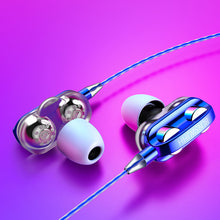 Load image into Gallery viewer, Hevaral Dual Driver Earphone Wired Headset 3.5mm Volume Control With Microphone Hifi Stereo Music Earbuds Comfortable To Wear
