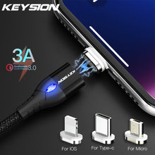 Load image into Gallery viewer, KEYSION 3A Magnetic USB Cable For iPhone Micro USB Type C Cable Fast Charging Magnet Charger Micro usb Cable For Samsung Xiaomi
