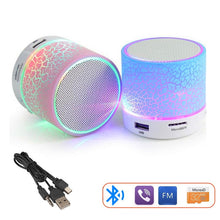 Load image into Gallery viewer, A9 Mini Portable Bluetooth Speaker Crack LED Wireless Column Hands Free Phone Loudspeaker TF USB FM Aux Mic Bass Sound Music
